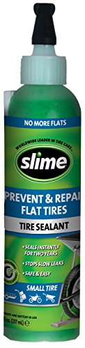 Slime 10007 Flat Tire Puncture Repair Sealant, Prevent and Repair, Small Tubeless Tires, Non-Toxic, eco-Friendly, 8 oz Bottle - size: 8oz