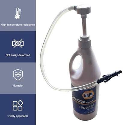 Transmission Fluid Pump Kit, 8cc Oil Suction Pump Kit, Differential Fluid Pump with 3/8 Inches Swivel & 8mm 10mm Adapters, Fluid Pump for Standard Quart Bottles for Most Cars (White)
