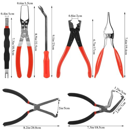 7-Piece Electrical Disconnect Pliers, Automotive Electrical Disconnect Pliers Set, Clip Removal Tool for Mechanics, Stainless Steel Car Clip Remover Tool Kit for Cars, Trucks and SUVs