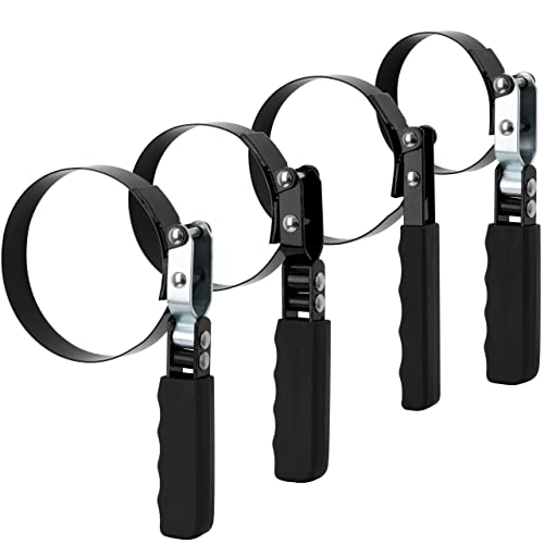 Oil Filter Wrench Set, 4PCs Heavy Duty Oil Filter Wrench 2.56”-3.11”, 3.27”-3.86”, 3.5”-3.86”, 4”-4.4”Swivel Oil Filter Remover Pliers, Oil Change Tools Set for Removing Oil Filters