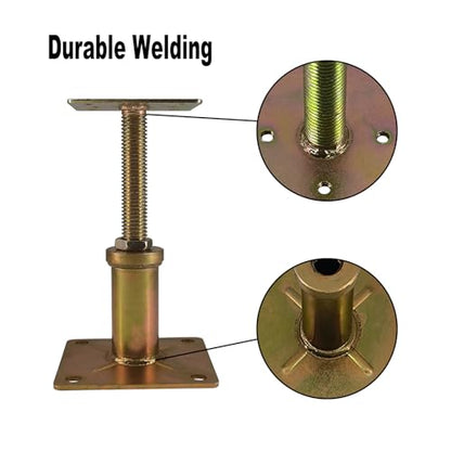 6 Pack House Floor Joist Support Jacks Adjustable 4 1/3"-7" for Leveling | Galvanized Steel, Small Mini Screw Jack Post Pole for Lifting, For Shed Stairs Porches Decks Crawl Spaces Leveling - size: 4.3-7 inch