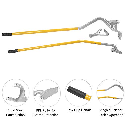 TUFFIOM Tire Mount Demount Tool Kit Steel Manual Tire Changer w/Bead Keeper, Tubeless Truck Bead Breaker, 17.5''-24'', Assembly Tool Equipped - color: Yellow