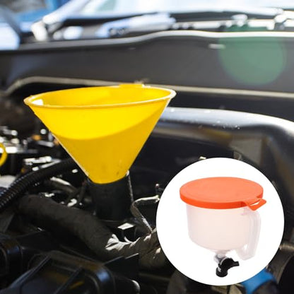 15pcs Spill Proof Radiator Funnel Kit with Valve, Orange Coolant Filling Set for Auto Cooling System, Leak Detection and Radiator Flush Tool