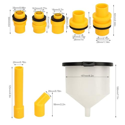 15 Piece Spill Proof Coolant Funnel Kit – Cooling Fluid Bleeder Adapter for Car Yacht Boat – Sliver, Sturdy High Strength, Wear
