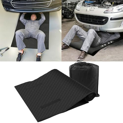 Garage Floor Protection Mat (7'5" x 17') uitable for garages, Oil Spill Prevention, Waterproofing, and Protection of Floor Surfaces(Includes Double Sided Tape Rolling Creeper Mat) - size: 7'6" x 17'