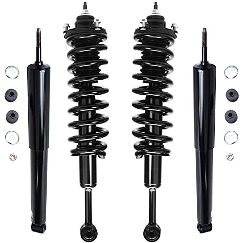Detroit Axle - Struts Shocks for 2003-2023 4Runner 2007-2014 Toyota FJ Cruiser Complete 2 Front Struts with Coil Spring 2 Rear Shock Absorbers 2008 2009 2010 2011 2012 2013 Replacement Ready Strut - size: 10102-4A/Shock Kit