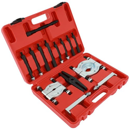 ECCPP 14 Pcs Bearing Puller Kit 5 Ton Capacity Bearing Separator | Pinion Wheel Bearing Disassembly Kit with 2 and 3 Jaws