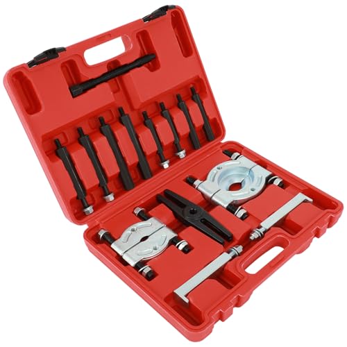 ECCPP 14 Pcs Bearing Puller Kit 5 Ton Capacity Bearing Separator | Pinion Wheel Bearing Disassembly Kit with 2 and 3 Jaws