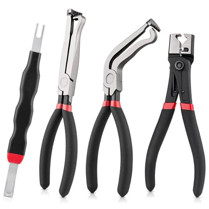 4PCS Electrical Disconnect Pliers Kit, Professional Electrical Connector Removal Tool, Automotive Electrical Terminal Connector Separator Removal Tool, for Cars Sensors, Coils, Fuel Injectors
