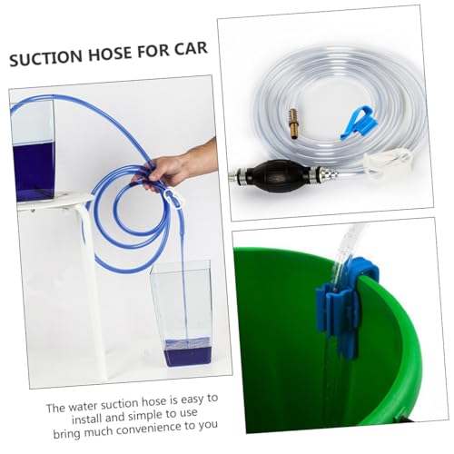 NUOBESTY Manual Suction Hose Set for Car Oil and Water Transfer, Handheld Siphon Pump with Vehicle Guide Oil Tube, Multipurpose Water Suction Kit for Automotive and Home Use