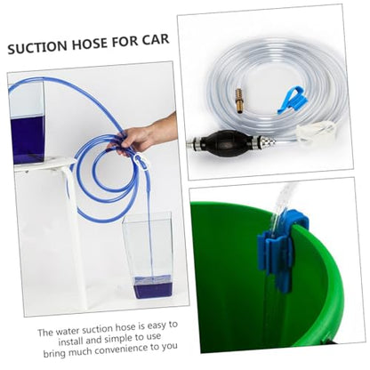 NUOBESTY Manual Suction Hose Set for Car Oil and Water Transfer, Handheld Siphon Pump with Vehicle Guide Oil Tube, Multipurpose Water Suction Kit for Automotive and Home Use