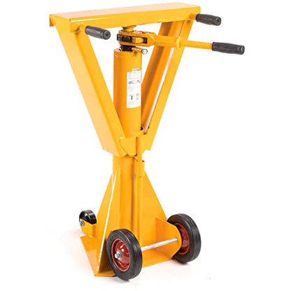 Global Industrial 100,000 Lb. Static Capacity Heavy Duty Trailer, Yellow | Stabilizing Jack Stand, 50000 lb. Lifting Capacity, 39-1/2" to 51" Height Adjustment, Steel