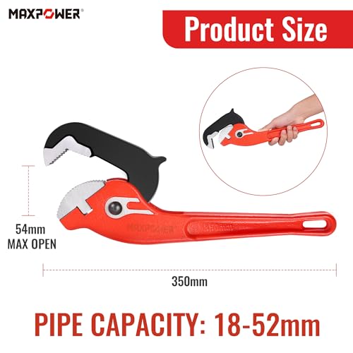 MAXPOWER 14-inch Pipe Wrench, Self-Adjusting Pipe Wrench, Rapid Grip Multi-function Quick Self Adjustable Plumbing Pipe Capacity 0.7"-2" - size: 14"