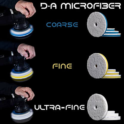 Coarse D-A Microfiber Extreme Cut Pad (Blue) Ø 130mm, Single Pad - color: Blue, size: 130 mm.