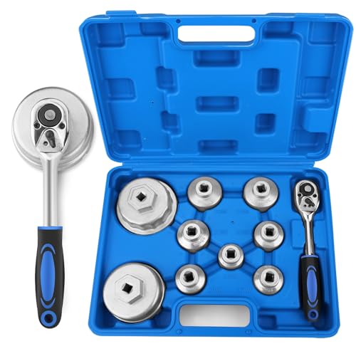 BETOOLL 10pcs Oil Filter Wrench Set, Oil Filter Socket Set with 24, 27, 29, 30, 32, 36, 38, 64, 64.5mm, Compatible with Toyota VW BMW ‌GMC Sierra Ford Volvo - size: 10 PCS