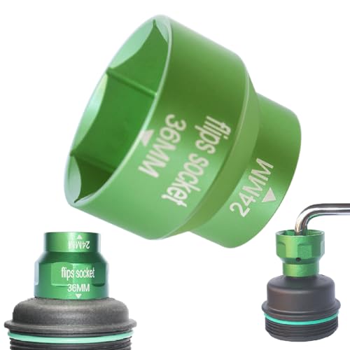 6.0 Powerstroke oil filter socket, only for Ford 6.0L/6.4L Powerstroke diesel,Fuel/oil Filter cap Removal socket tool-24mm/36mm socket - color: Green