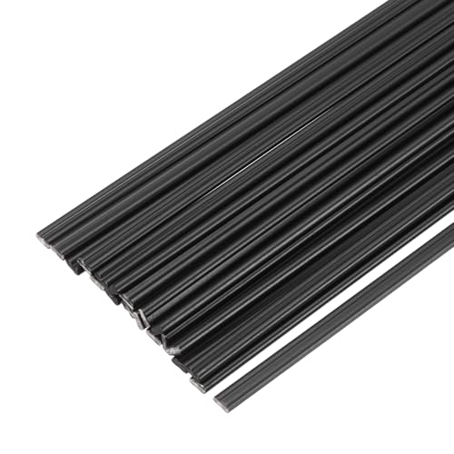 MECCANIXITY 20pcs Plastic Welding Rods, 13 Inch PP Welding Strips 1/4" for Plastic Welder Soldering Tool Kit, Car Bumpers, Kayak Repair, Black