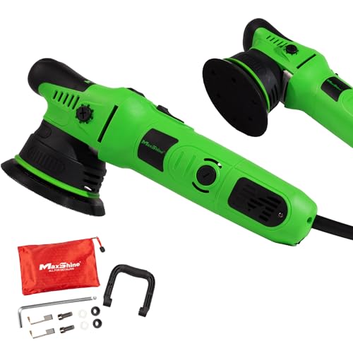 Maxshine M8S V2 Dual Action Polisher – 8mm Throw Random Orbital Buffer, 1000W Detailing Machine with 5″ Backing Plate – 6-Speed, 5/16″ Thread for Car, Truck, SUV & Boat Paint Correction - color: 5" Dual Action Green