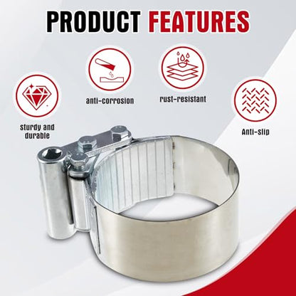 Yaocom 2 Pieces 3-3/4 to 4-1/2 Heavy Duty Oil Filter Wrench Use with 1/2 Square Drive, Air Dryer Diesel Truck Large Oil Filter Wrench