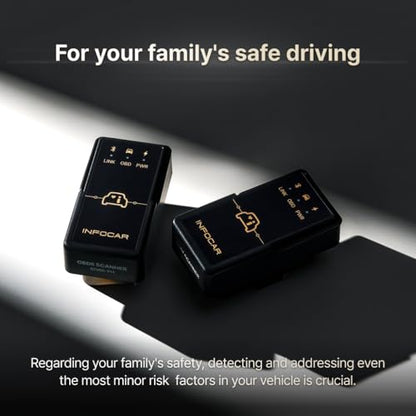 IO180-PH Smart OBD2 Scanner / ELM327 Bluetooth Vehicle Diagnostic Tool/Supports English/Free Dedicated App/Lifetime Updates/iOS & Android Compatible/Easy in-App Connection