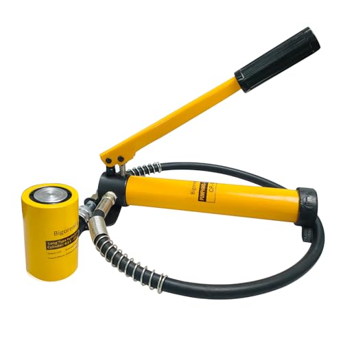 10T Mini Hydraulic Cylinder Jack Porta Power Ram 2" Stroke,CP-180 Manual Hydraulic Hand Pump Multi Section Jack,Single Acting Lifting Cylinders for Short Distance Lifting Leveling Machinery - size: 10T，2"+CP180 PUMP