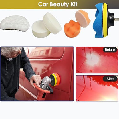 78Pcs Headlight Restoration Kit,3 Inch Drill Polishing Kit, Wet Dry Sandpaper Drill Sanding Attachment with Buffing Pads for Car Polish,Resin Polish Rotary Tools Attachment (3 Inch 78Pcs)