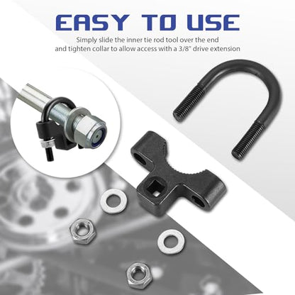 DASBET Inner Tie Rod Removal Tool 3/8" | Universal Low Profile Tool for Inner Tie Rod Ball Joint Removal and Installation