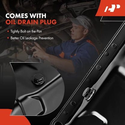 A-Premium Engine Oil Pan Sump with Drain Plug | Compatible with Honda Accord 1990-1997, Odyssey 1995-1997, Prelude 1992-1996, Isuzu Oasis 1996-1997, Acura CL 1997-1997