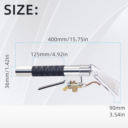 Extractor Head, Carpet Cleaning High Pressure Steam Extractor Wandwith Non-slip Heat-insulating Grip, Upholstery and Auto Detailing Hand Wand for Removing Dust and Absorbing Water