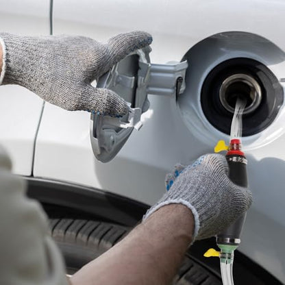 Gas Siphon Kit Hand Pump with Rubber Hose and Iron Switch for Extracting Gasoline and Oil in Emergency Situations, Portable Gasoline Transfer Pump for Car Use,