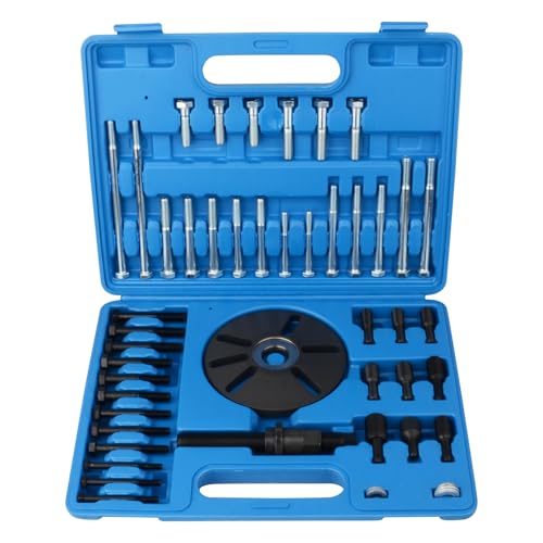 DAYUAN Harmonic Balancer Puller Removal & Installation Tool Kit | Flywheel & Crankshaft Pulley Removal, Steering Wheel Pulling, Metric & SAE Bolts，Heavy-Duty Steel