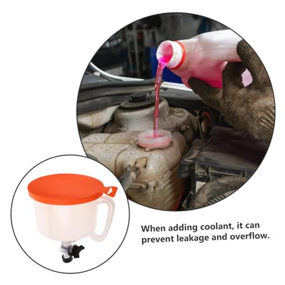 UKCOCO Spill Radiator Cooling System Funnel Kit with Valve Plastic Coolant Filling Tool for Automotive Use Leak Overflow Prevention for Multiple Car Models
