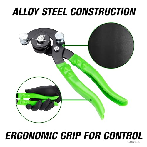 OEMTOOLS 25440 Professional Tube Bending Pliers, Stainless Steel Brake Line Bender Tool, 5/16", 3/8", 3/16", and 1/4" Manual Pipe And Tube Bender