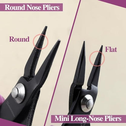 SPEEDWOX Long-Nose Pliers 5.5" Mini Tweezer Nose Pliers Chain Nose Plier Flat Nose Specialty Pointed Nose Micro Plier With Smooth Jaws 1mm Diameter Tip Small Jewelry Making Needle Nose Plyers - size: 5.5" Chain Nose