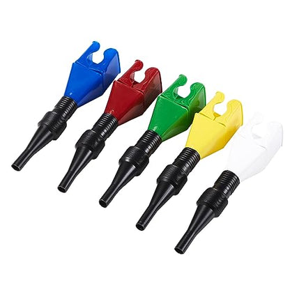 Funnels for Automotive Use,Flexible Draining Tool Snap Funnel,5Pcs Retractable Automotive Fuel Funnel,Oil Snap for Cars and Motorcycles - color: 5PCS