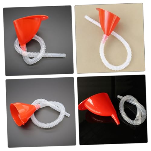 Yardwe 3 Sets Long Flexible Automotive Funnels with Transparent Hose for Precise Fuel and Oil Pouring Plastic Gasoline Funnels for Cars Rvs Motorcycles No Spill Reusable Fuel Transfer Kit