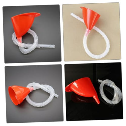 Yardwe 3 Sets Long Flexible Automotive Funnels with Transparent Hose for Precise Fuel and Oil Pouring Plastic Gasoline Funnels for Cars Rvs Motorcycles No Spill Reusable Fuel Transfer Kit