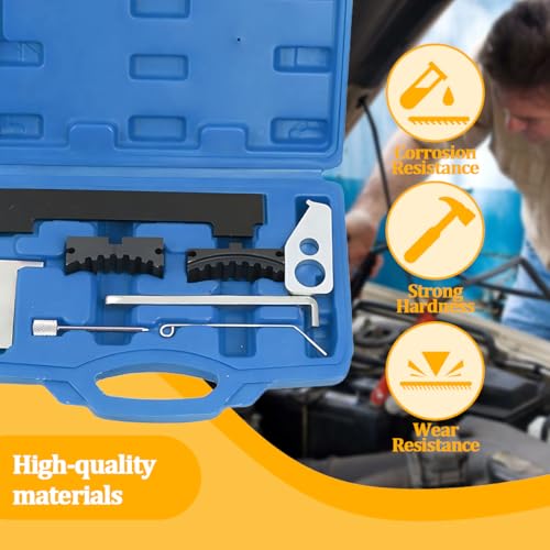 Car Timing Tool Kit, Vehicle Engine Camshaft Holding Belt Timing Locking Kit, Auto Camshaft Tensioning Alignment Tool Set, Compatible with 16V 1.4 1.6 1.8 en6340 km6340 (Blue) - color: Blue