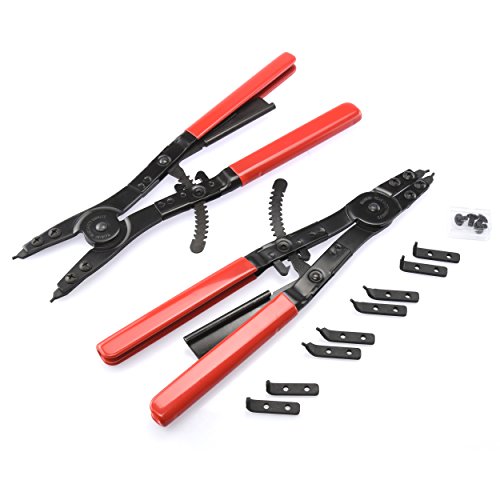 Neiko 02130A Heavy Duty 16" Snap Ring Plier Set, 2 Piece, External and Internal Pliers, Straight, 45°, 90° Tips - style: Heavy Duty Snap Ring Pliers