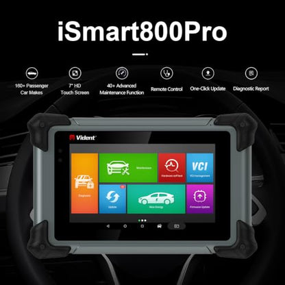 OBD2 Scanner Topology Mapping, VIDENT iSmart 800PRO BT Wireless Bidirectional Scan Tool with ECU Coding, 40+ Resets, 3-Year Update, All System Automotive Diagnostic Scanner for Car & EV, CAN FD/DoIP