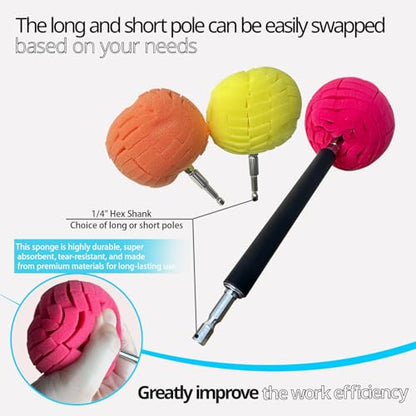 8 PCS Drill Bit Polishing Ball, with Hand-Held Extension Bracket | Metal Polishing Tool, Car Wheel Polishing Sponge, Polishing Pad,Suitable for Household Standard Hand Drill - style: ball _8