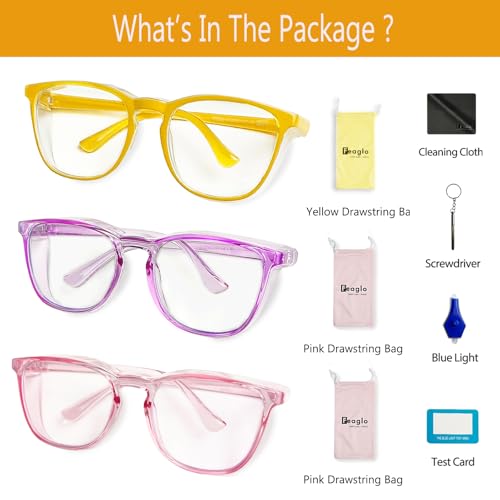Feaglo Safety Glasses, Anti Fog Safety Goggles for Women Men, Blue Light Blocking Stylish Eye Protection Glasses Side Shield - color: Orange+purple+pink