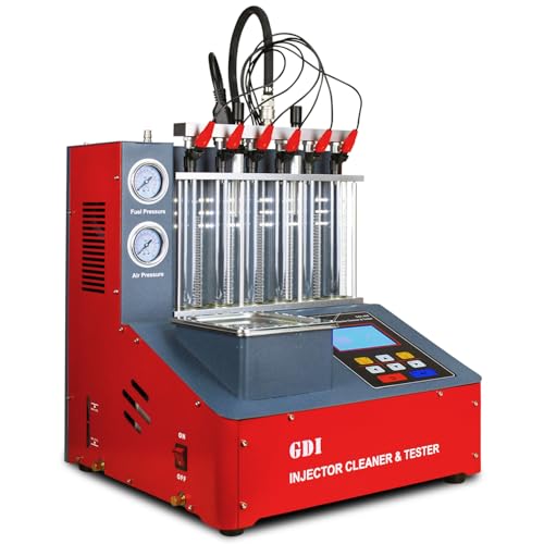 LAUNCH CNC801A GDI Fuel Injector Cleaning Machine - 2026 Latest Version 6-Cylinder Ultrasonic Fuel Injection System Tester & Cleaner with Exclusive Automatic Oil Discharge for GDI EFI SFI Nozzles
