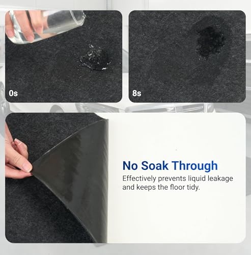 FLEXIMOUNTS 5x3 Ft Extra Large Garage Floor Mat - Waterproof Oil Absorbent Surface, Stay-in-Place Garage Flooring Roll for Under Car - size: 3' x 4'11"
