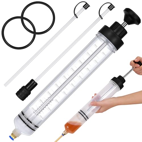 Gisafai 500cc Fluid Extractor Automotive Pump Manual Oil Extractor Pump Syringe for Gasoline Hand Cleaner for Power Steering, Hydraulic Fluid(Black) - color: Black, size: 500cc