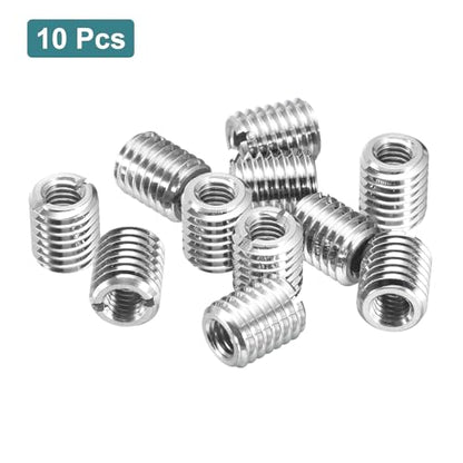uxcell 10Pcs Threaded Inserts, M6-1x12 & M10-1.5x12 Stainless Steel 303 Screw Thread Sleeves Thread Repair Insert for Mechanical Equipment - size: M6-1x12 & M10-1.5x12mm