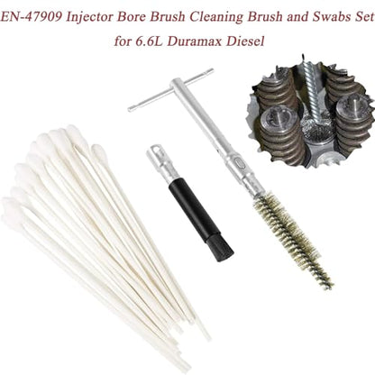 Injector Bore Cleaning Brush & Swab Kit EN-47909 for 6.6L Duramax Diesel Engines Cylinder Sleeve/Injector Sleeve Cleaning Brush Kit