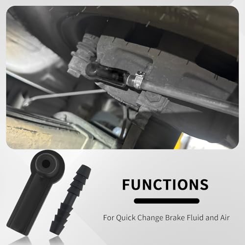 5PCS Brake Bleeder Kit Connector,Brake Fluid Bleeder Kit Bleeding Adapter Joint for Quick Brake Fluid/Air Changes,Brake Bleeder Hose Connector Fit Brake Bleeder Bottle,Vacuum Brake Bleeder - color: Black