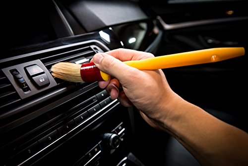 Chemical Guys, Boars Hair Detailing Brush for Wheels, Grilles & Interior | Soft boars-hair bristles gently clean wheels, grilles, emblems and interior surfaces without scratching - size: 10" Long