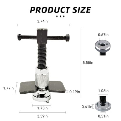 Car Brake Piston Wind Back Tool, Auto Brake Caliper Compression Tool, Auto Rear Brake Pad Wind Back Tool for Replacement of Rear Brake Pad, Universal for RV, SUV, Truck
